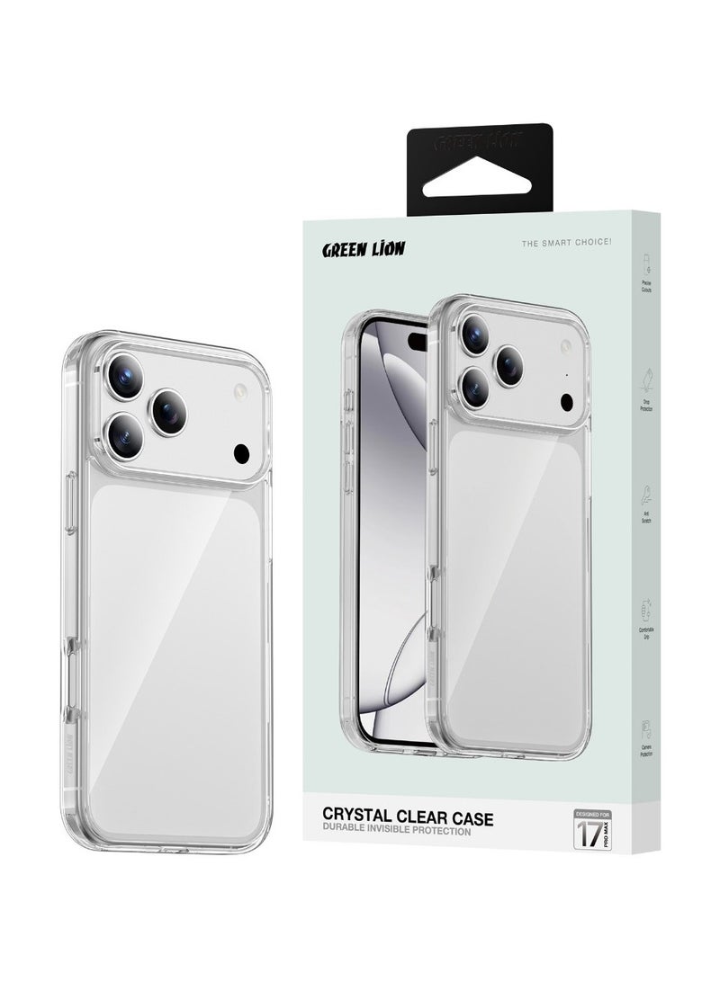 جرين ليون جراب شفاف كريستالي لهاتف iPhone 17 6.1 - حماية من السقوط بدرجة عسكرية / مضاد للخدش / مضاد للاصفرار / مضاد للميكروبات / وضوح فائق - شفاف - Image 4