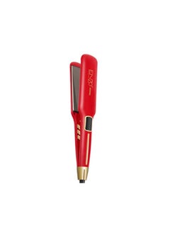 ENZO Professional portable travel fast ceramic titanium wide plate ionic flat iron Salon tourmaline hair straightener EN-3976 Red  - Image 1