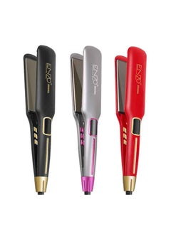 ENZO Professional portable travel fast ceramic titanium wide plate ionic flat iron Salon tourmaline hair straightener EN-3976 Red  - Image 3