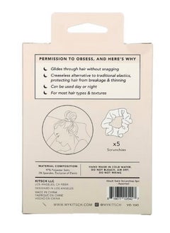 Kitsch The Satin Scrunchie For TexturedStraight Hair Assorted  5 Pieces  - Image 2