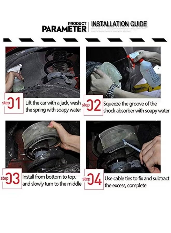 XiuWoo 2 Packs Car Shock Absorber, Automotive Suspension Shock Absorber,B Type Universal Car Shock Buffer Power Cushion Coil Spring Spacer - Image 2