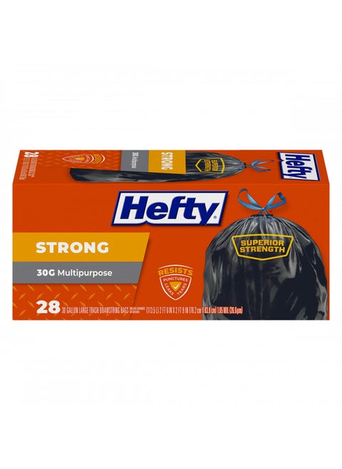 Hefty Strong Large Trash Bags, 30 Gallon, 28 Count