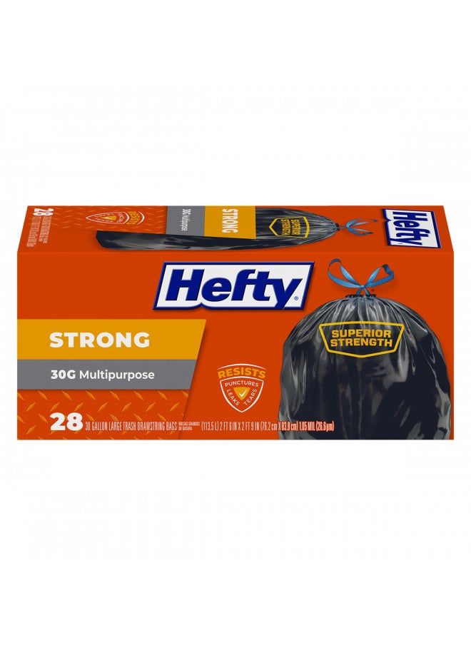 Hefty Strong Large Trash Bags, 30 Gallon, 28 Count