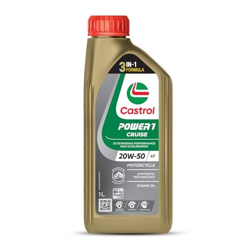 Castrol POWER1 Cruise 20W-50 Engine Oil | Long-Lasting Performance, Smooth Riding & Heat Stability | Ideal for Cruising & Touring Bikes | 1L - Image 1