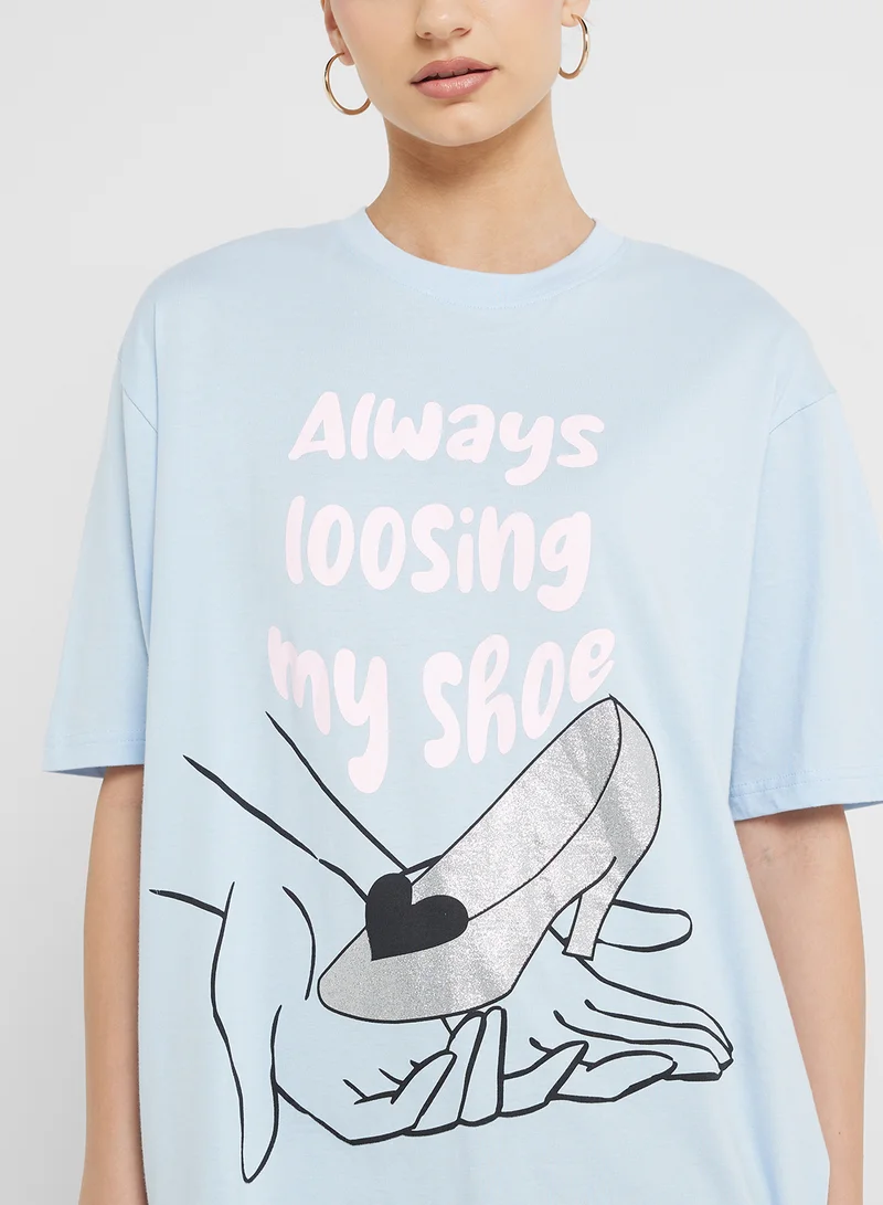 Disney Princess Oversize Slogan T-Shirt