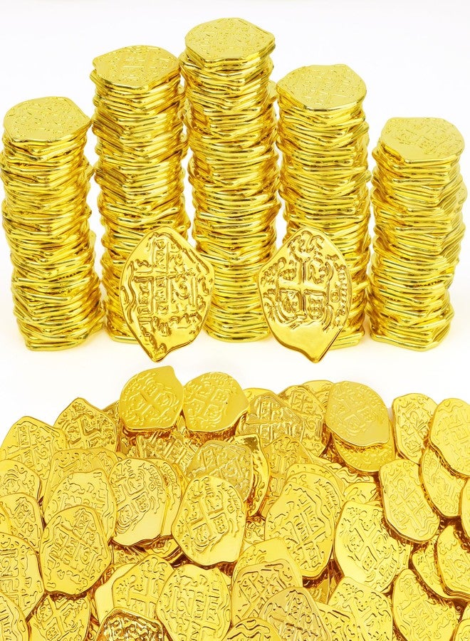 Nuesaurd 150Pcs Pirate Coins,Pirate Gold Coins,Plastic Treasure Coin for Pirate Themed Party Decorations,Fake Play Coins Bulk for Party Treasure Hunt, Classroom Rewards, Play MoneyMoney - Image 1