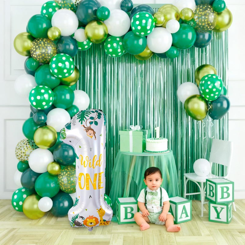Lcoor Wild One Birthday Decorations, Wild Animal Number 1 Balloon, 40'' Wild One Balloon, Jungle Safari Theme 1st Birthday Decorations - Image 5