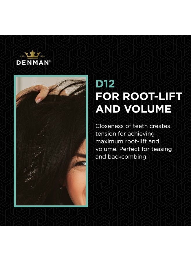 DENMAN 3 Row Detangle and Tease Styling Comb (BLACK) for Wet Detangling, Backcombing and Separating Curls - D12 - Image 3