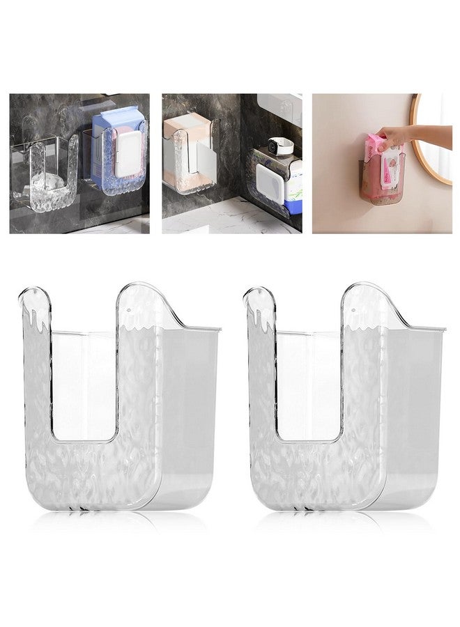 Abnaok Kitchen Wipes Storage Box, Abnaok 2PCS Wall-Mounted Tissue Box, Flushable Wipes Holder for Bathroom, Refillable Wipes Container Box, Non-Slip Toilet Wipes Container Keeps Wipes Fresh - Image 1