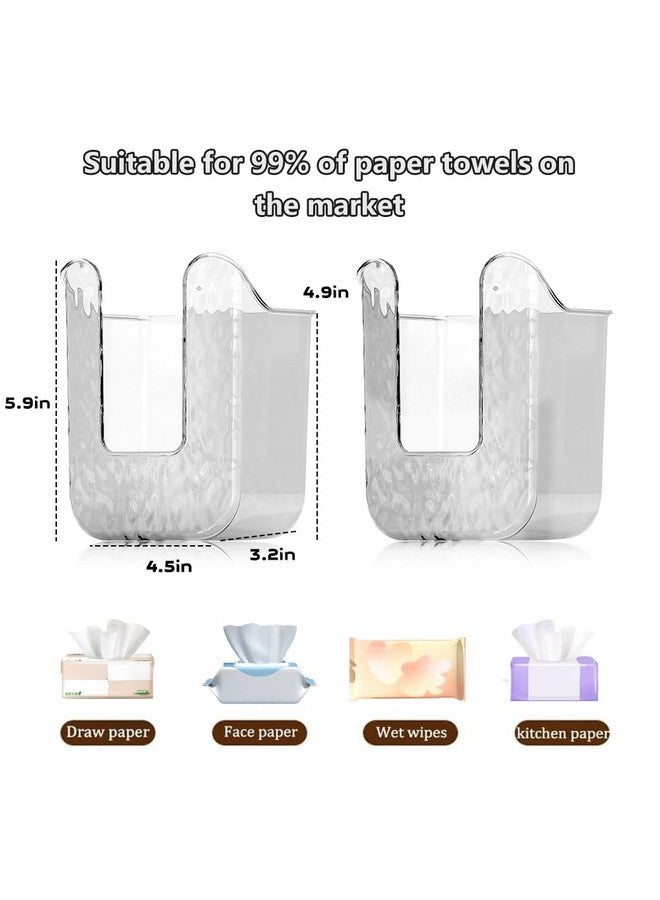 Abnaok Kitchen Wipes Storage Box, Abnaok 2PCS Wall-Mounted Tissue Box, Flushable Wipes Holder for Bathroom, Refillable Wipes Container Box, Non-Slip Toilet Wipes Container Keeps Wipes Fresh - Image 2