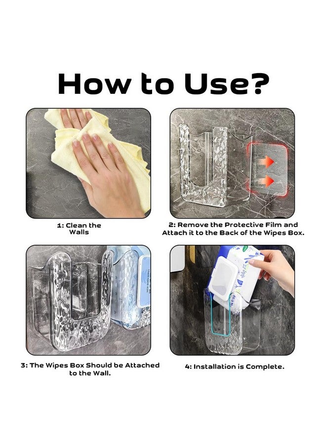 Abnaok Kitchen Wipes Storage Box, Abnaok 2PCS Wall-Mounted Tissue Box, Flushable Wipes Holder for Bathroom, Refillable Wipes Container Box, Non-Slip Toilet Wipes Container Keeps Wipes Fresh - Image 4