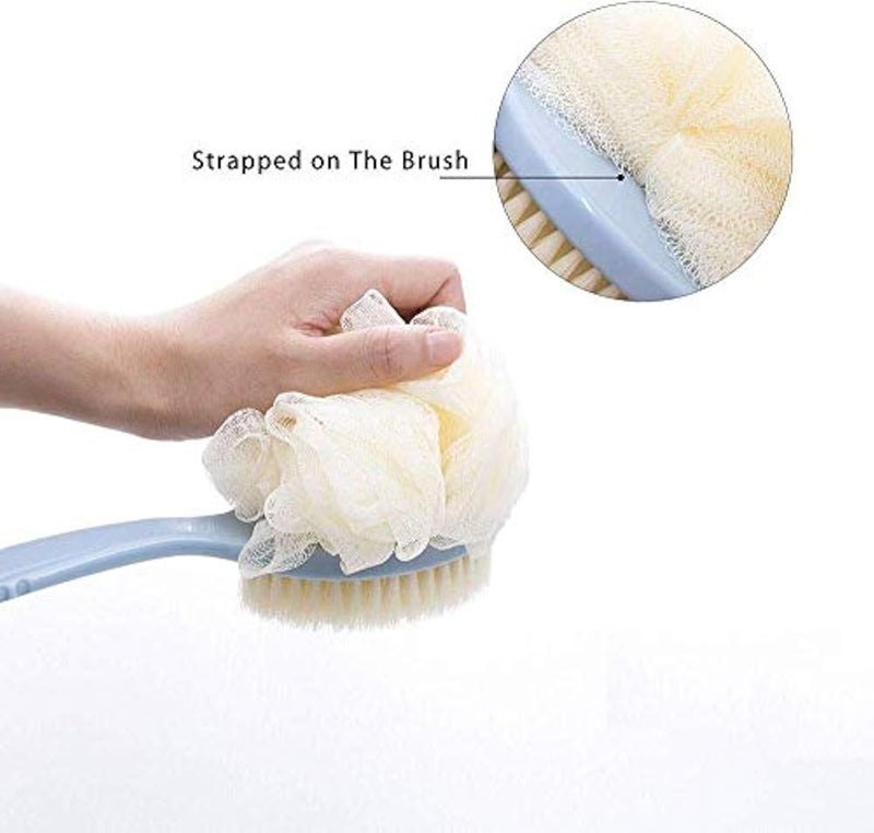 Freskaro 2 in 1 Shower Brush - Dry Skin Body Exfoliator - Shower and Bath Scrubber, Soft and Stiff Massage Bristles, Long Handle, Deep Cleansing, Exfoliating, Radiant Complexion - Image 5