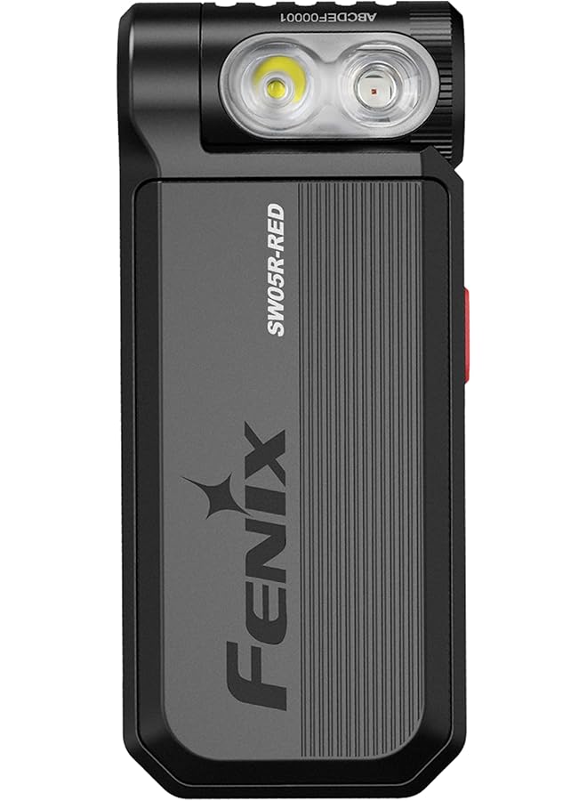 fenix SW05R Red Black Body White and Red LEDs Rechargeable Inspection & Security Torch 150 Lumen 39m 49 Hrs Max 3 Level White Light 10 Lumen Red Light 200 Degree Rotating Head IPX6 - Image 1