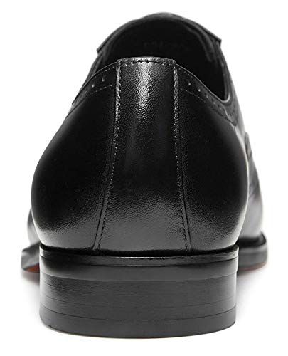 FRASOICUS Men’s Dress Shoes with Genuine Leather in Classic Brogue Elastic Band Oxford Formal (Black, Adult, Men, 9, Numeric, US Footwear Size System, Medium) - Image 5