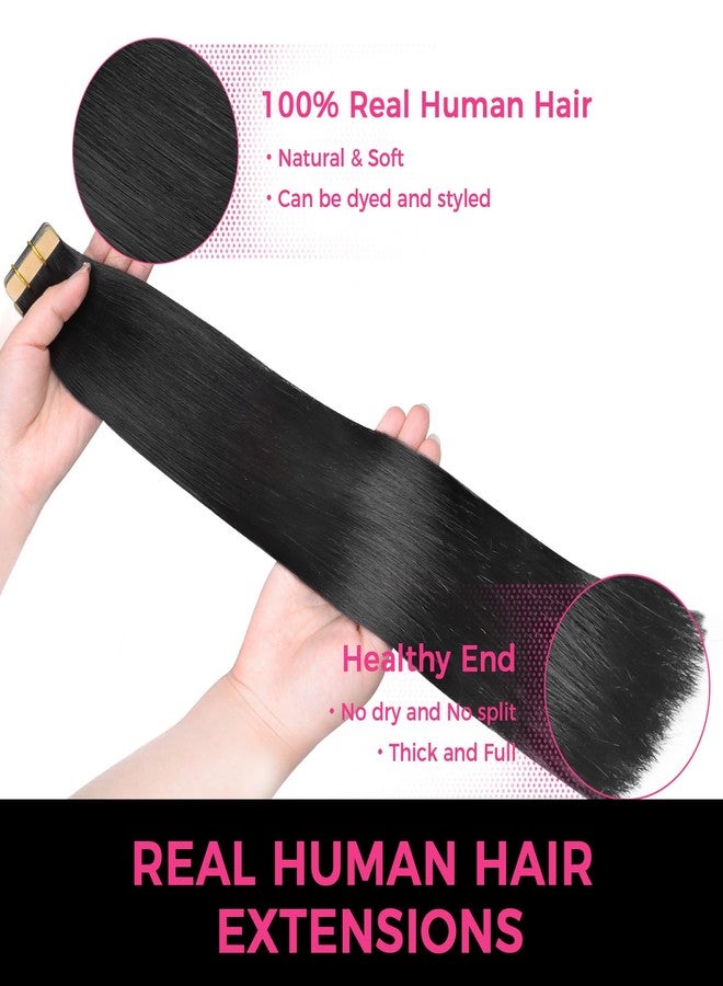 Lashey Tape in Hair Extensions Natutal Real Straight Tape in Hair Extensions 50g/pack 20pcs Natural Remy Human Hair 14 Inch for Black Women - Image 4