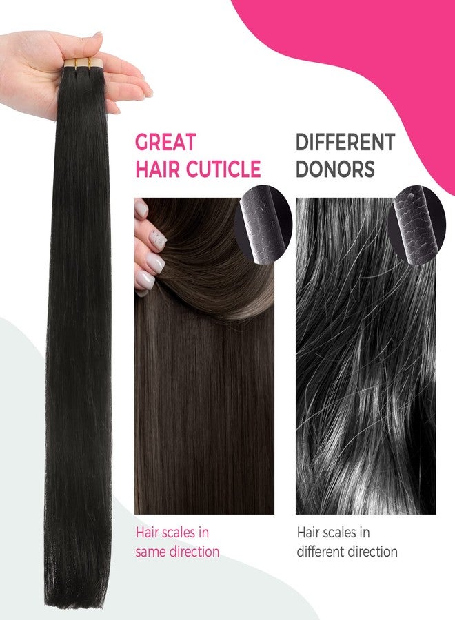 Lashey Tape in Hair Extensions Natutal Real Straight Tape in Hair Extensions 50g/pack 20pcs Natural Remy Human Hair 14 Inch for Black Women - Image 5