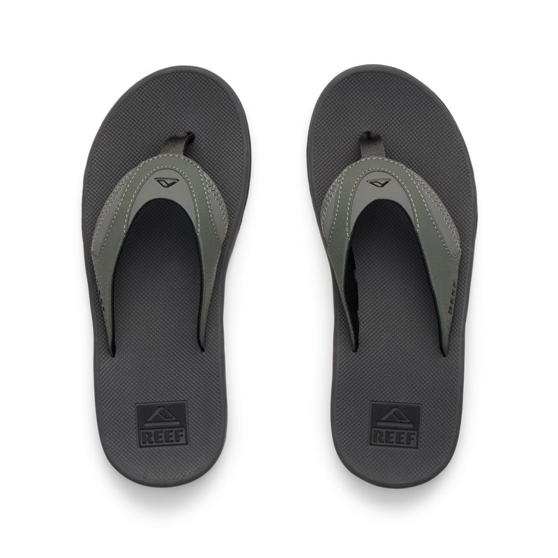 Reef REEF Fanning Men's Bottle Opener Flip Flop, Arch Support, Durable Outsole, Water Friendly, Grey/Black, 11  - Image 5