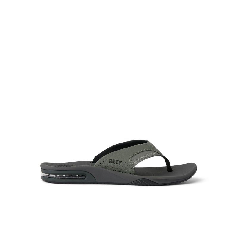 Reef REEF Fanning Men's Bottle Opener Flip Flop, Arch Support, Durable Outsole, Water Friendly, Grey/Black, 11  - Image 4