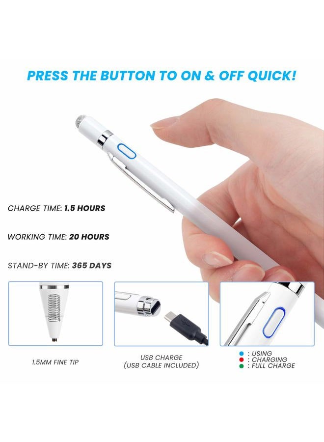 Edivia Stylus Pen for Samsung Galaxy Tab A 10.1 2022, Digital Pencil with 1.5mm Ultra Fine Tip Pens for Samsung Galaxy Tab A 10.1/10.5/8 Inch Stylus, White - Image 4