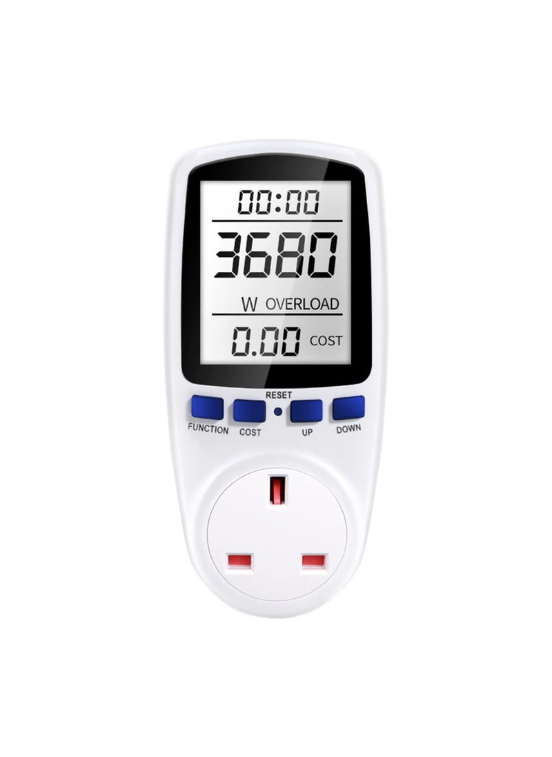 Y&D - Power Meter Energy Monitor UK Plug, 13A Electricity Usage with LCD Display, Overload Protection kwh Analyzer for Home Appliances - Image 1