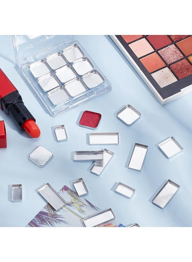 بي إتش باندا هول PH PandaHall 80 قطعة من قوالب معدنية فارغة، 4 أحجام من قوالب ظلال العيون الفارغة المصنوعة من الألومنيوم، قوالب لوحة مستطيلة، لوحة أحمر الخدود وأحمر الشفاه DIY لمستحضرات التجميل 0.7 ~ 1 × 0.3 ~ 0.7 بوصة - Image 5