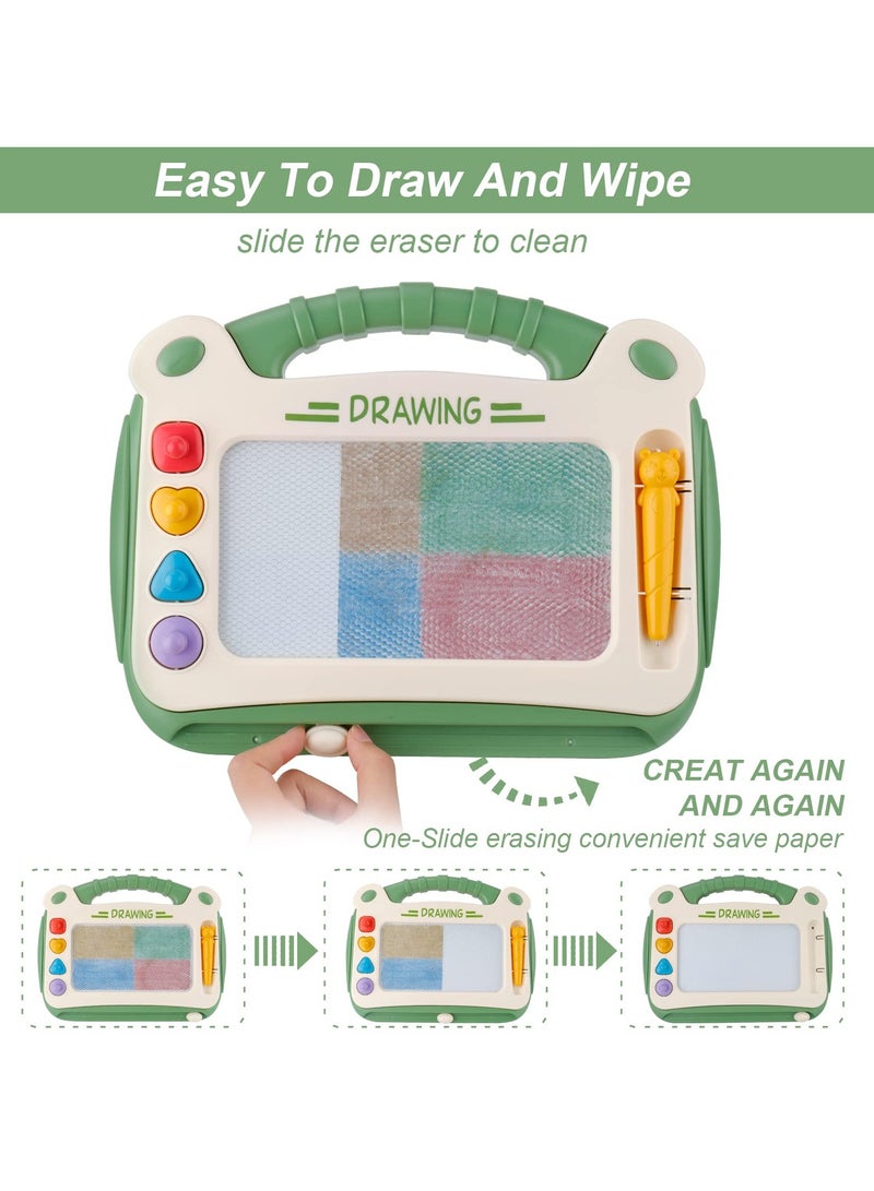 Zikra Magnetic Drawing Board for Kids, Doodle Board with Magnet Pen for Boys Girls Colorful Erasable Magnetic Drawing Board Educational Learning Toy for Toddlers Age 2 3 4 (Green) - Image 4