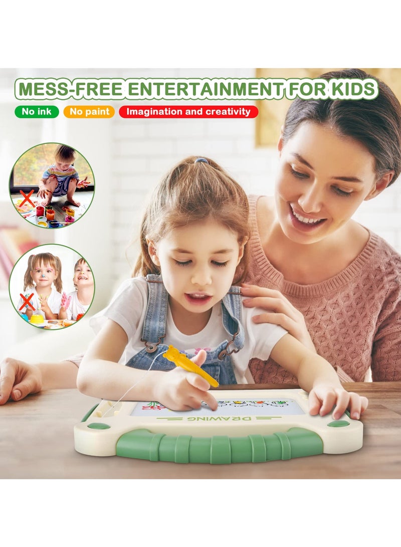 Zikra Magnetic Drawing Board for Kids, Doodle Board with Magnet Pen for Boys Girls Colorful Erasable Magnetic Drawing Board Educational Learning Toy for Toddlers Age 2 3 4 (Green) - Image 1