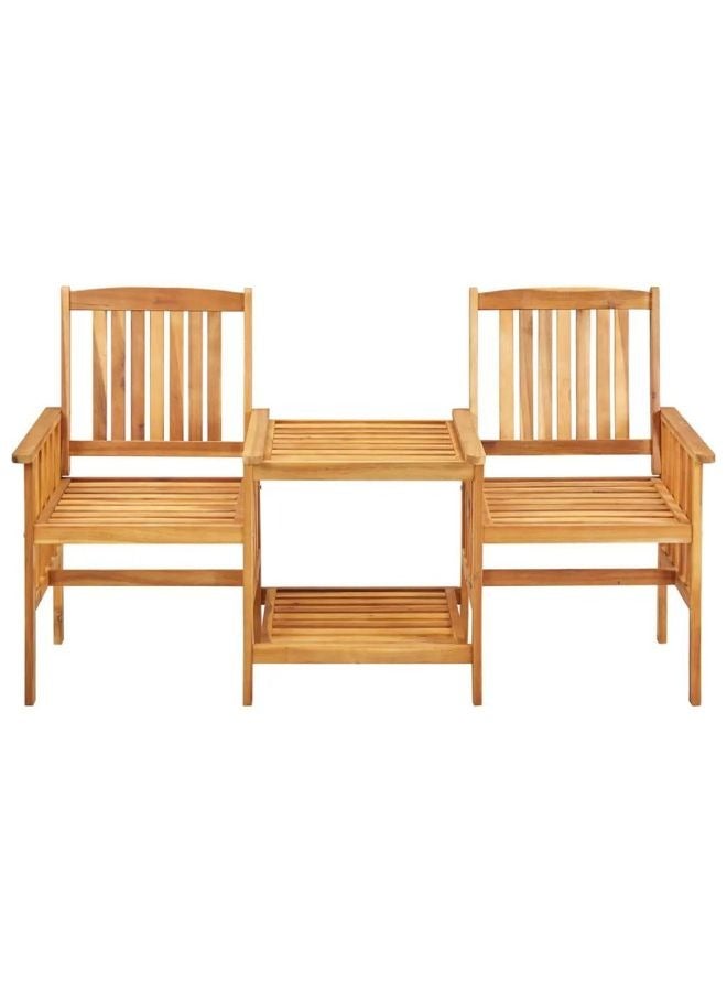 vidaxl vidaXL Garden Chairs with Tea Table and Cushions Solid Acacia Wood  - Image 2
