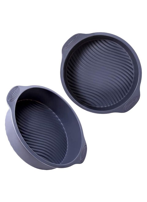 Silicone Round Cake Pan, Silicone Cake Pan, Silicone Bread Pans for Baking, Silicone Cake Moulds, Non-Stick Reusable Large Cake Mould Bakeware for Homemade Cake, Bread- Gray