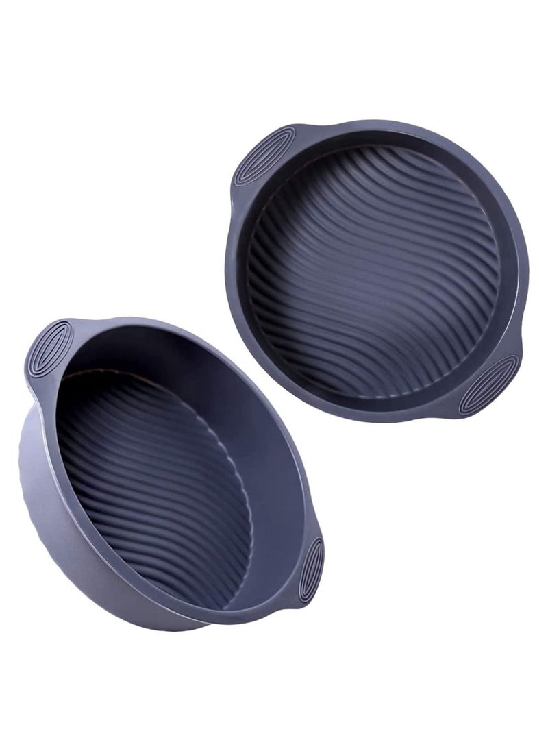 Generic - Silicone Round Cake Pan, Silicone Cake Pan, Silicone Bread Pans for Baking, Silicone Cake Moulds, Non-Stick Reusable Large Cake Mould Bakeware for Homemade Cake, Bread- Gray - Image 1