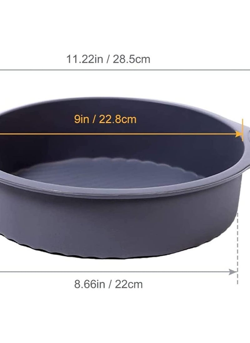 Generic - Silicone Round Cake Pan, Silicone Cake Pan, Silicone Bread Pans for Baking, Silicone Cake Moulds, Non-Stick Reusable Large Cake Mould Bakeware for Homemade Cake, Bread- Gray - Image 1