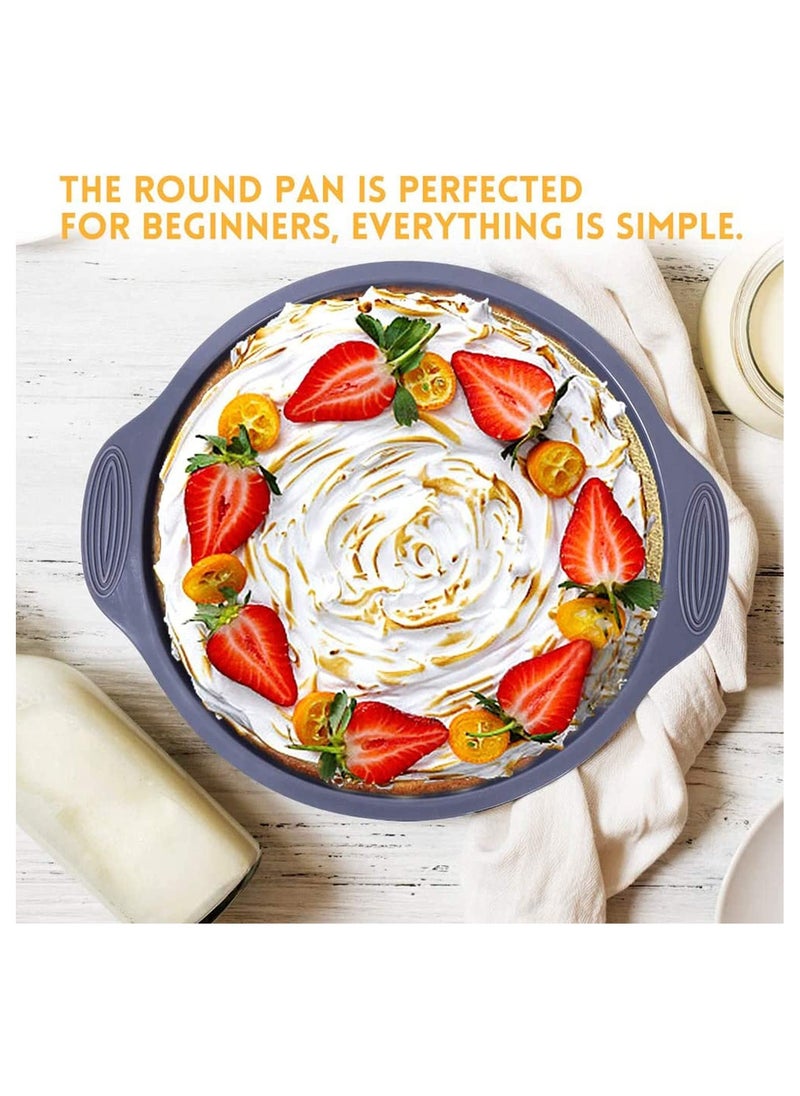 Generic - Silicone Round Cake Pan, Silicone Cake Pan, Silicone Bread Pans for Baking, Silicone Cake Moulds, Non-Stick Reusable Large Cake Mould Bakeware for Homemade Cake, Bread- Gray - Image 1