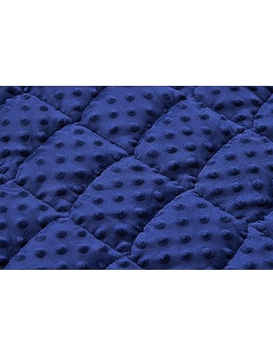 TONGDADA Weighted Lap Blanket 7lbs for Adult,Perfect for Relaxation, Lounging, Napping, Sleeping & Travel,Luxury Minky Weighted Body Blanket,Weighted Throw Blanket-Navy Minky Dot, 29" x 24" - Image 4