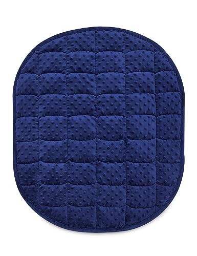 TONGDADA Weighted Lap Blanket 7lbs for Adult,Perfect for Relaxation, Lounging, Napping, Sleeping & Travel,Luxury Minky Weighted Body Blanket,Weighted Throw Blanket-Navy Minky Dot, 29" x 24" - Image 1