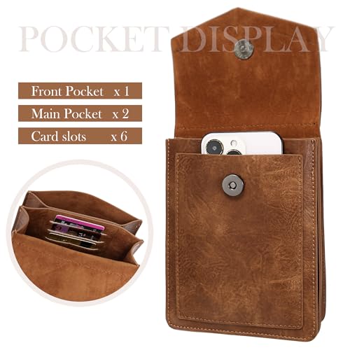 INICAT Small Crossbody Bags for Women Unique Gifts for Teenage Girl Cell Phone Purse Cross Body Bag For Woman Wallet Purse(Brown) - Image 3