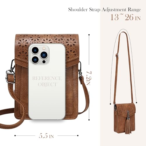INICAT Small Crossbody Bags for Women Unique Gifts for Teenage Girl Cell Phone Purse Cross Body Bag For Woman Wallet Purse(Brown) - Image 2