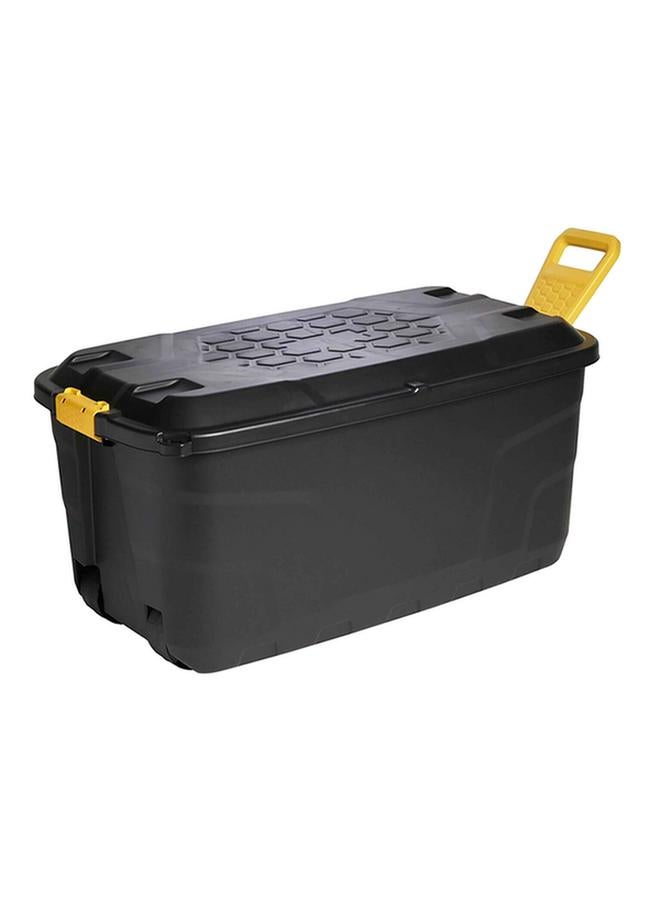 Strata Heavy Duty Wheeled Storage Box with Lid Black and Yellow 110 Liter XW438-BLK/YEL-EX - Image 2