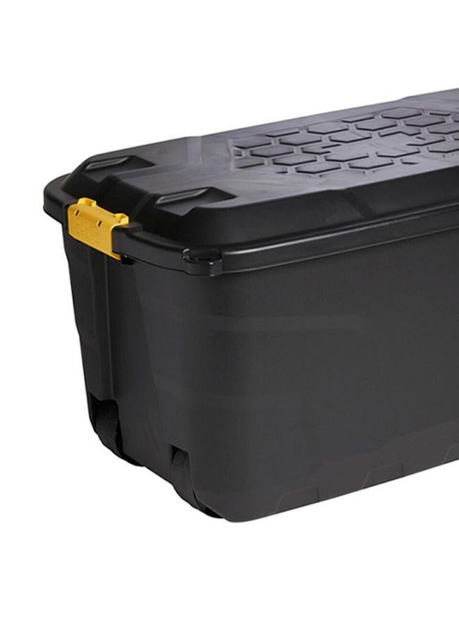 Strata Heavy Duty Wheeled Storage Box with Lid Black and Yellow 110 Liter XW438-BLK/YEL-EX - Image 3