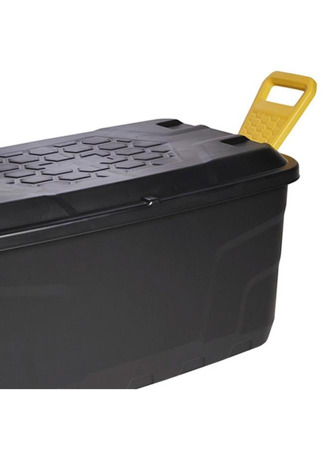 Strata Heavy Duty Wheeled Storage Box with Lid Black and Yellow 110 Liter XW438-BLK/YEL-EX - Image 4