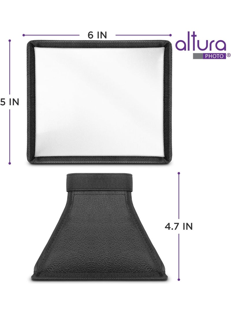 Altura Photo موزع ضوء فلاش ألتيورا فوتو سوفت بوكس 6x5 (عالمي، قابل للطي مع حقيبة تخزين) لكاميرات كانون ويونغنو ونيكون - Image 3