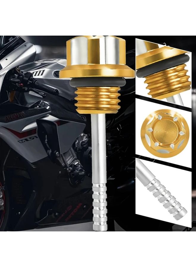 Golden Oil Pressure Gauge Kit With Cap For Motorcycle Engine Upgrade - Image 5