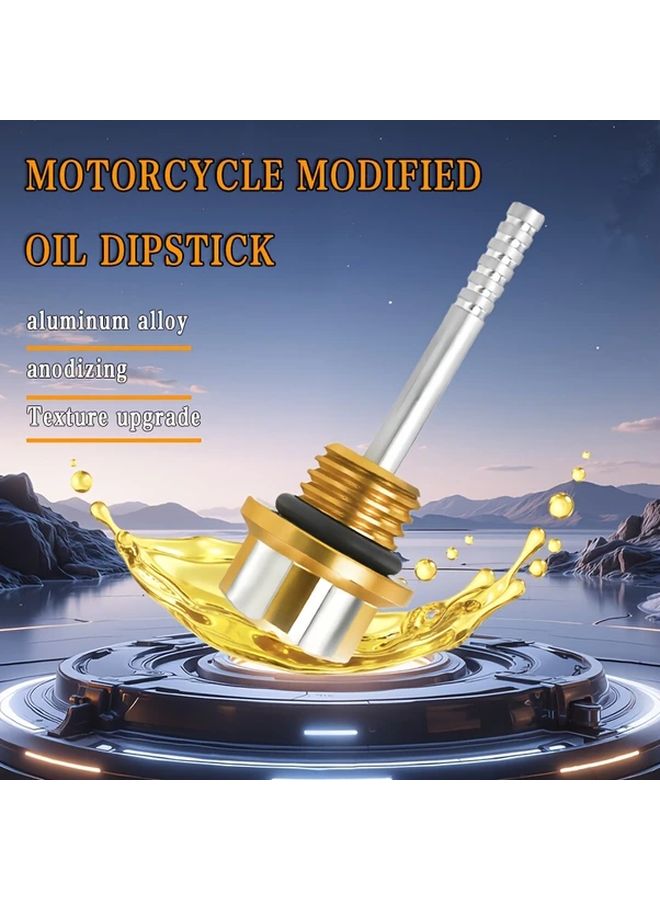 Golden Oil Pressure Gauge Kit With Cap For Motorcycle Engine Upgrade - Image 1