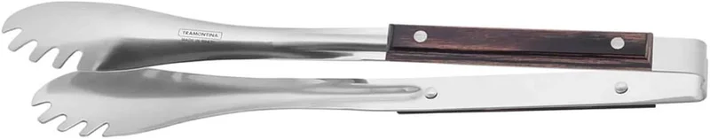 ترامونتينا Churrasco Meat Tong with Stainless Steel Pincers and Treated Brown Polywood Handle