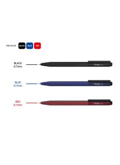 Monami Trifis (Triffis) Oil-Based Ballpoint Pen 0.7Mm Set Of 5 Ink-Red 1, Blue 1, Black 3  - Image 3