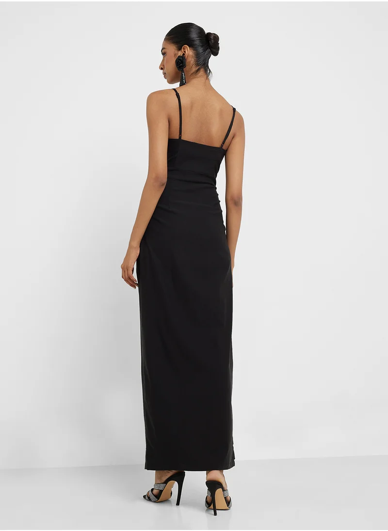 جينجر Satin Slip Dress With Slit