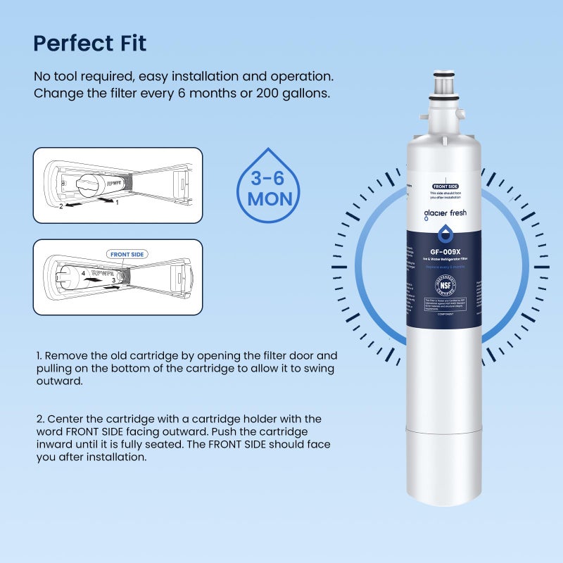 GLACIER FRESH Replacement for RPWFE, RPWF (Built-in CHIP) Refrigerator Water Filter, Compatible with GFE28GYNFS, GFE28GELDS, PFE28KELDS, PFE28KYNFS, GFD28GELDS, PWE23KELDS, PWE23KMKES, 2 Pack - Image 5