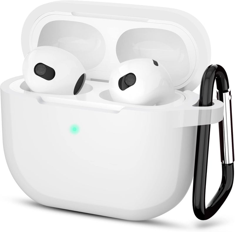 Meyaar for Apple AirPods Pro 3 ​​​​​​​Case Cover with Keychain, Soft Skin Silicone Case Cover, Full Protective Case Cover Compatible with AirPods Pro (3rd Generation) Case 2025 (Transparent White) - Image 1