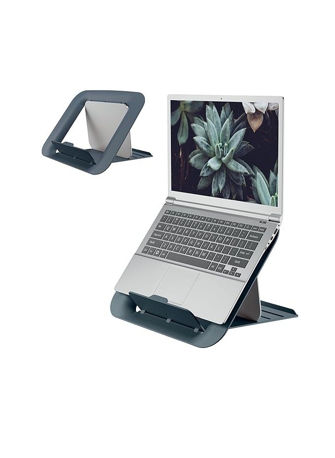 LEITZ Laptop Stand Height-Adjustable Laptop Stand, Notebook Stand with 4 Heights for 13-15 Inch Notebooks, Compact Laptop Riser for Desk, IGR Certified, Ergo Cosy Series, Grey, 64260089 - Image 1
