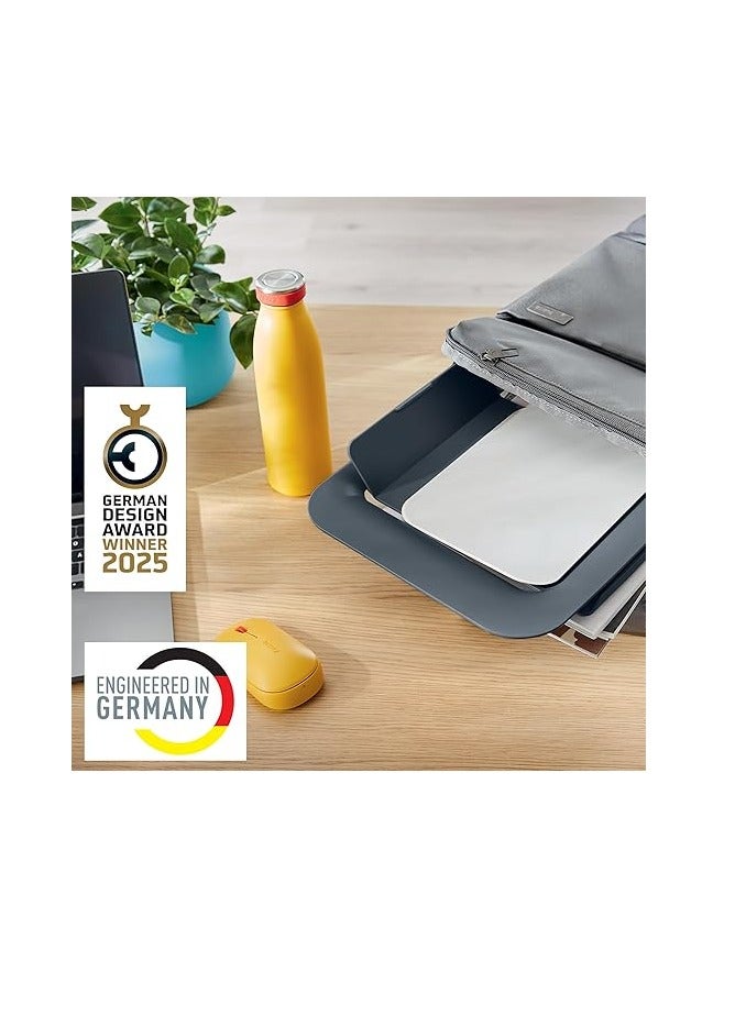 LEITZ Laptop Stand Height-Adjustable Laptop Stand, Notebook Stand with 4 Heights for 13-15 Inch Notebooks, Compact Laptop Riser for Desk, IGR Certified, Ergo Cosy Series, Grey, 64260089 - Image 2