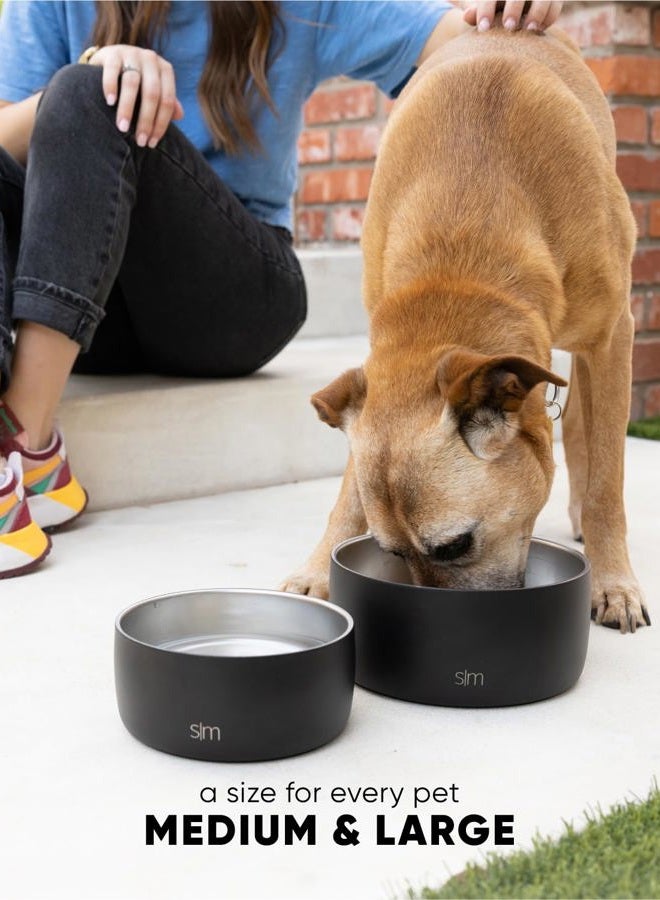 Simple Modern Stainless Steel Pet Water Bowl for Dogs & Cats | Insulated Stainless Steel Food Bowls for Dog Cat | No Tip No Slip BPA Free | Bentley Collection | Large (8 Cups) | Midnight Black - Image 5